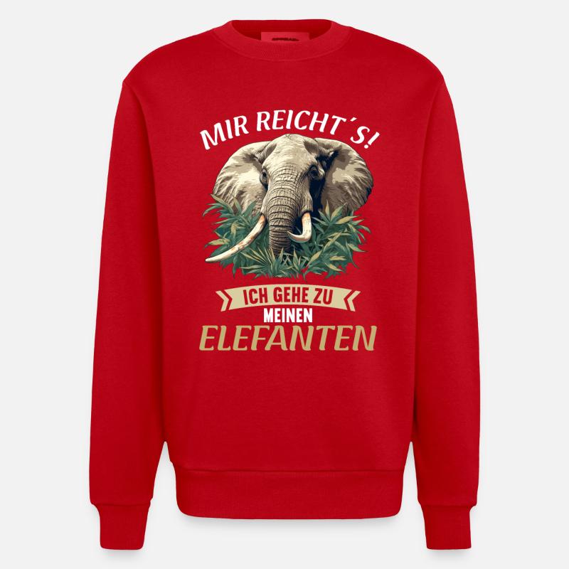 Elefanten Elefant - Heavyweight Oversized Organic Crew Neck Made in EU - Rot