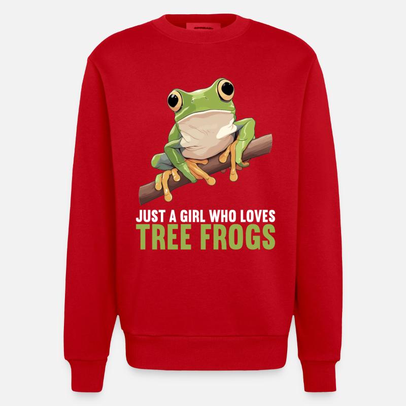 Rainette Baumfrösche Baumfrosch - Sweat bio épais oversize fabriqué en UE - rouge