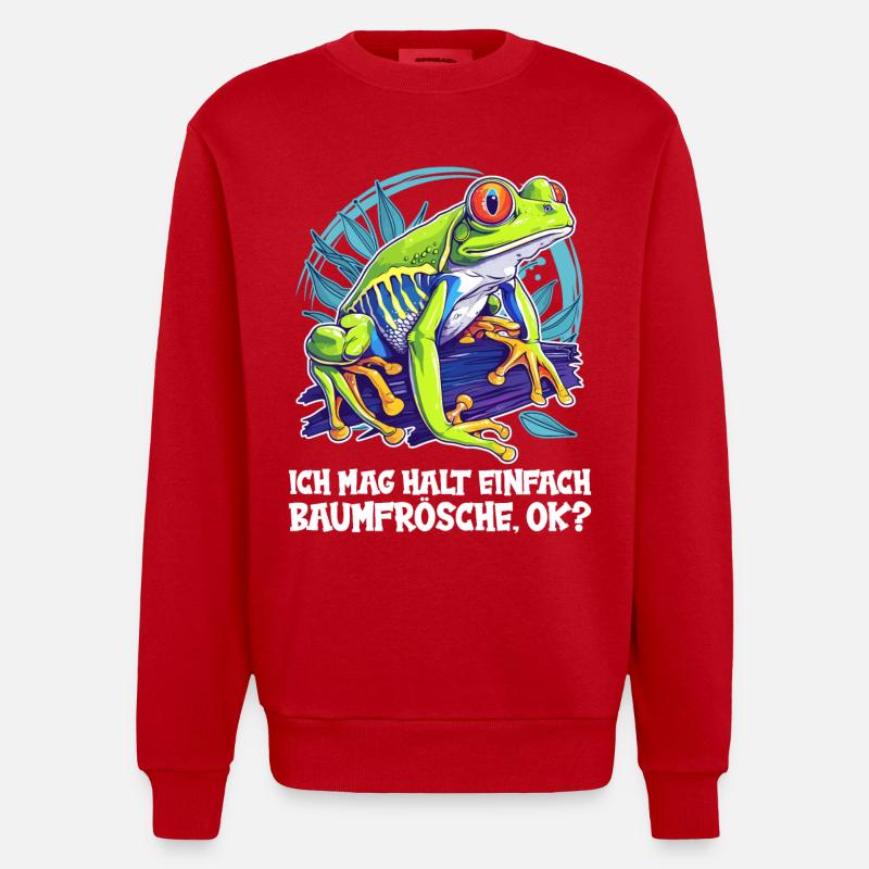 Rainette Baumfrösche Baumfrosch - Sweat bio épais oversize fabriqué en UE - rouge