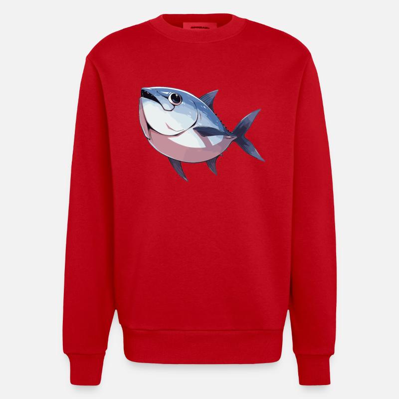 Thon Thunfische Thunfisch - Sweat bio épais oversize fabriqué en UE - rouge