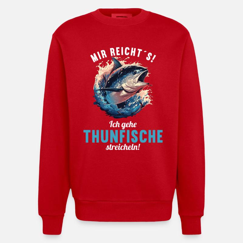 Thon Thunfische Thunfisch - Sweat bio épais oversize fabriqué en UE - rouge
