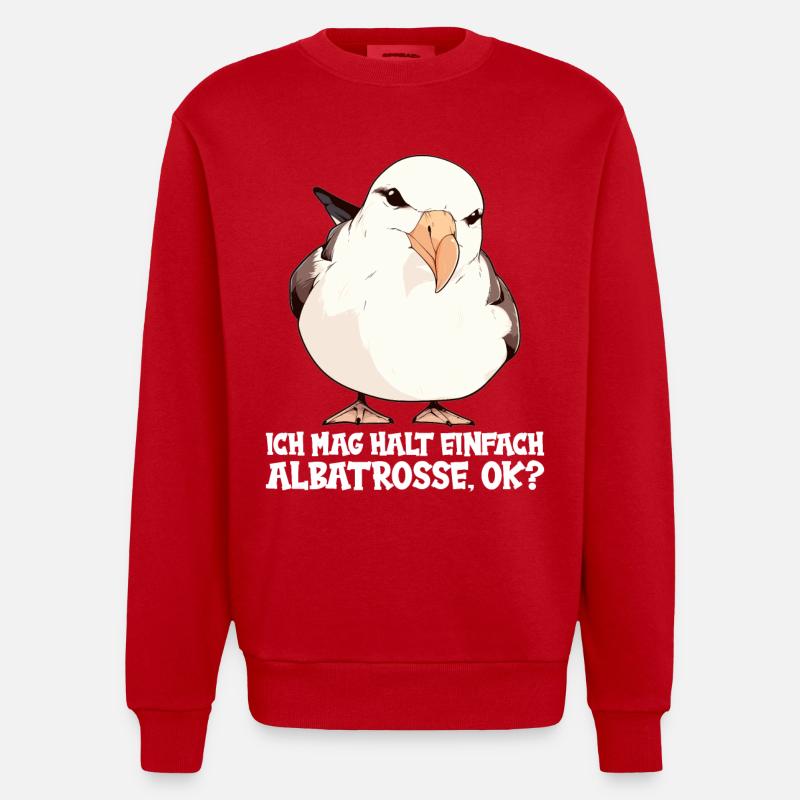 Albatross Albatrosse Albatros - Sweat bio épais oversize fabriqué en UE - rouge