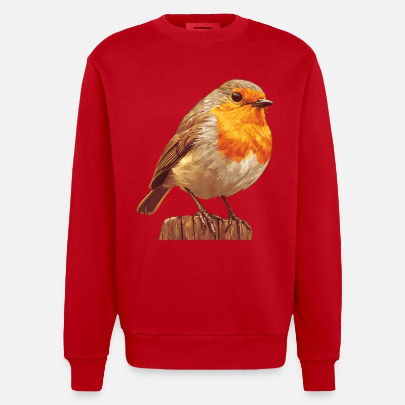 Robin Rotkehlchen - Sweat bio épais oversize fabriqué en UE - rouge