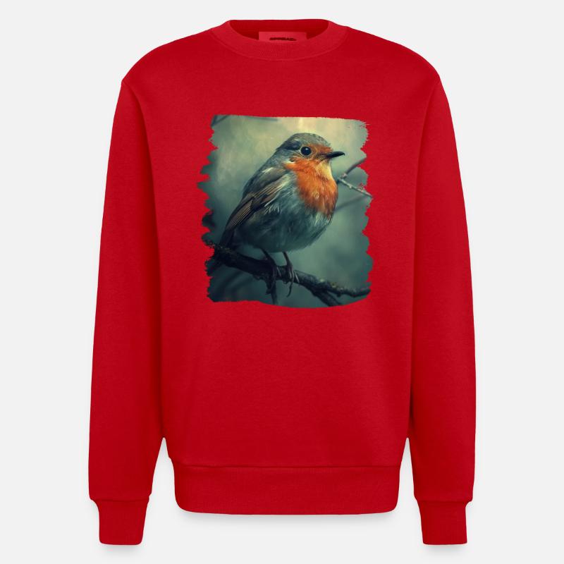 Robin Rotkehlchen - Sweat bio épais oversize fabriqué en UE - rouge
