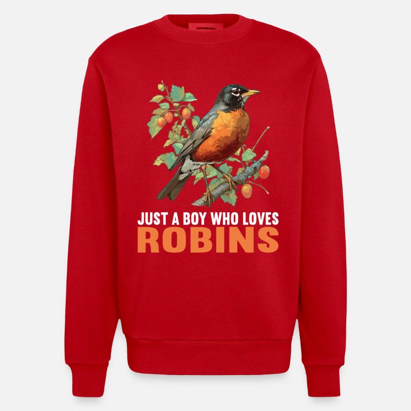 Robin Rotkehlchen - Sweat bio épais oversize fabriqué en UE - rouge