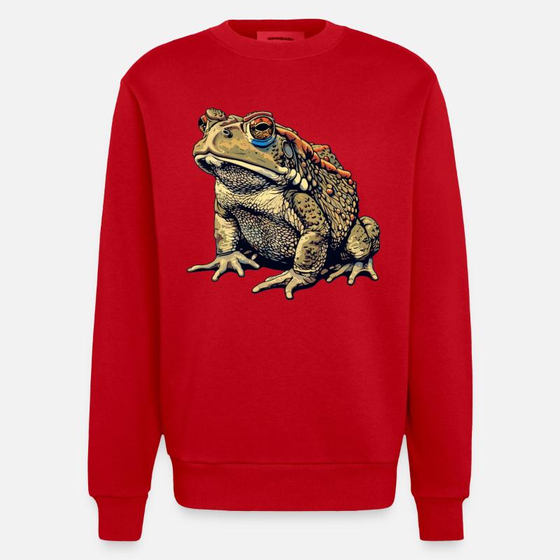 Toad Kröten Kröte - Heavyweight Oversized Organic Crew Neck Made in EU - Rot