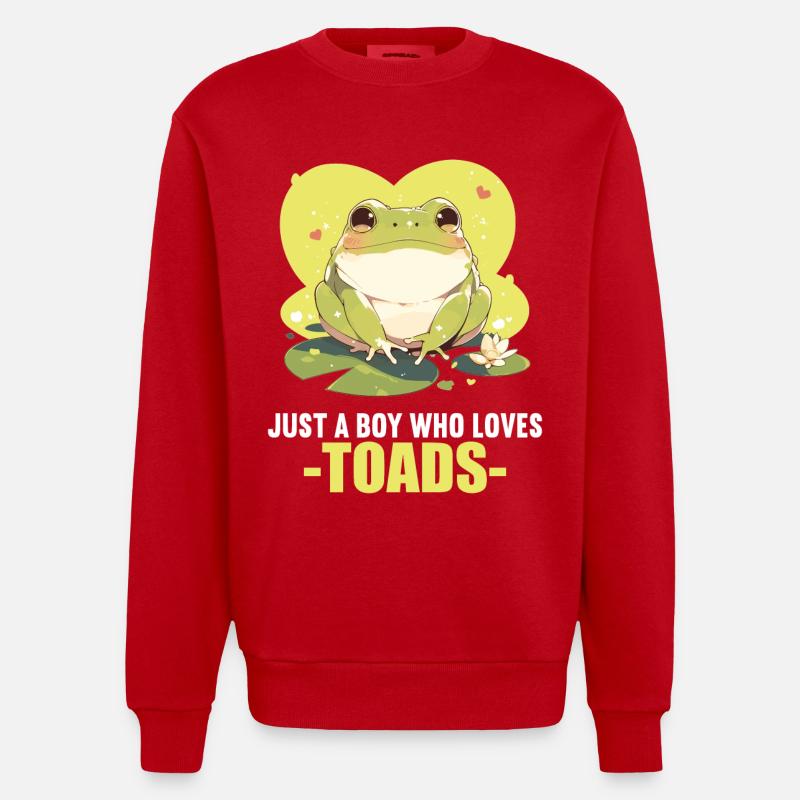 Toad Toads Toad - Heavyweight Oversized Organic Crew Neck Made in EU - red