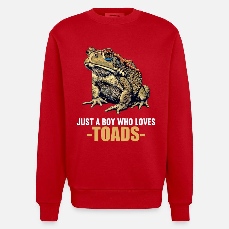 Toad Kröten Kröte - Heavyweight Oversized Organic Crew Neck Made in EU - Rot