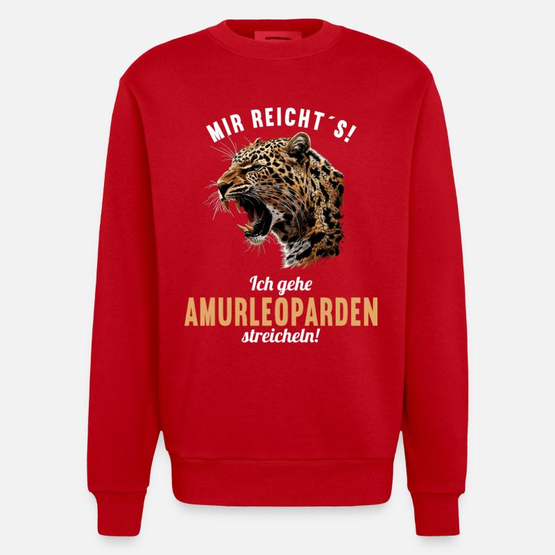 Léopard de l’Amour Amurleoparden Amurleopard - Sweat bio épais oversize fabriqué en UE - rouge