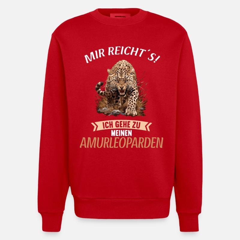 Léopard de l’Amour Amurleoparden Amurleopard - Sweat bio épais oversize fabriqué en UE - rouge