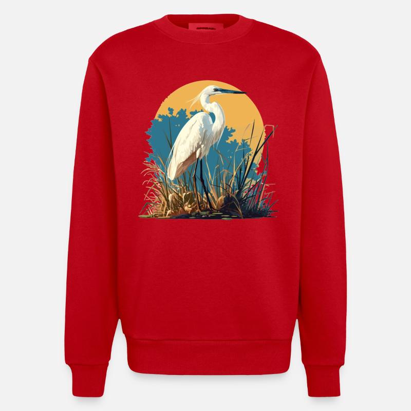 Héron Reiher - Sweat bio épais oversize fabriqué en UE - rouge