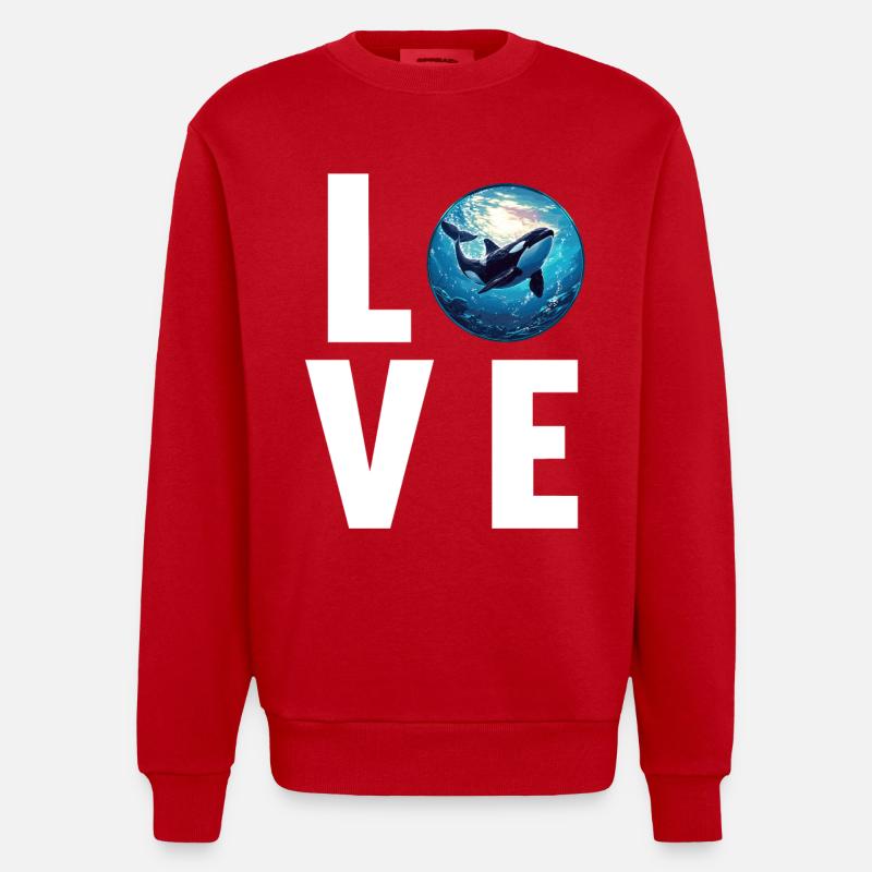 Orcas Orca - Heavyweight Oversized Organic Crew Neck Made in EU - red