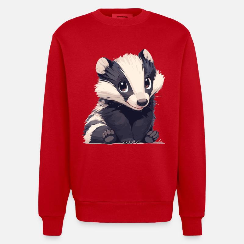Blaireau Dachse Dachs - Sweat bio épais oversize fabriqué en UE - rouge
