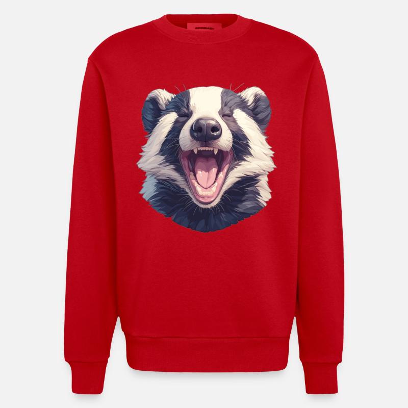 Blaireau Dachse Dachs - Sweat bio épais oversize fabriqué en UE - rouge