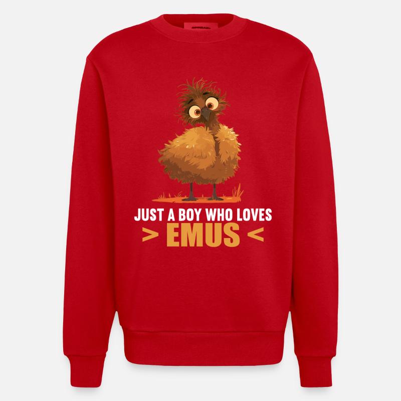 Emus Emu - Sweat bio épais oversize fabriqué en UE - rouge