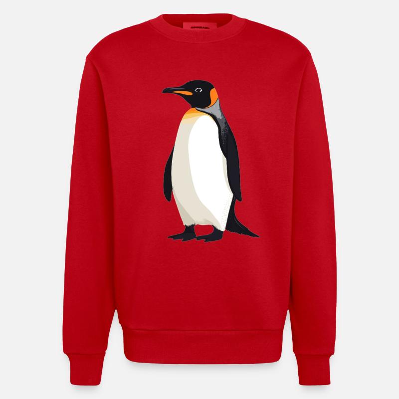 Pingouins Pingouin - Sweat bio épais oversize fabriqué en UE - rouge