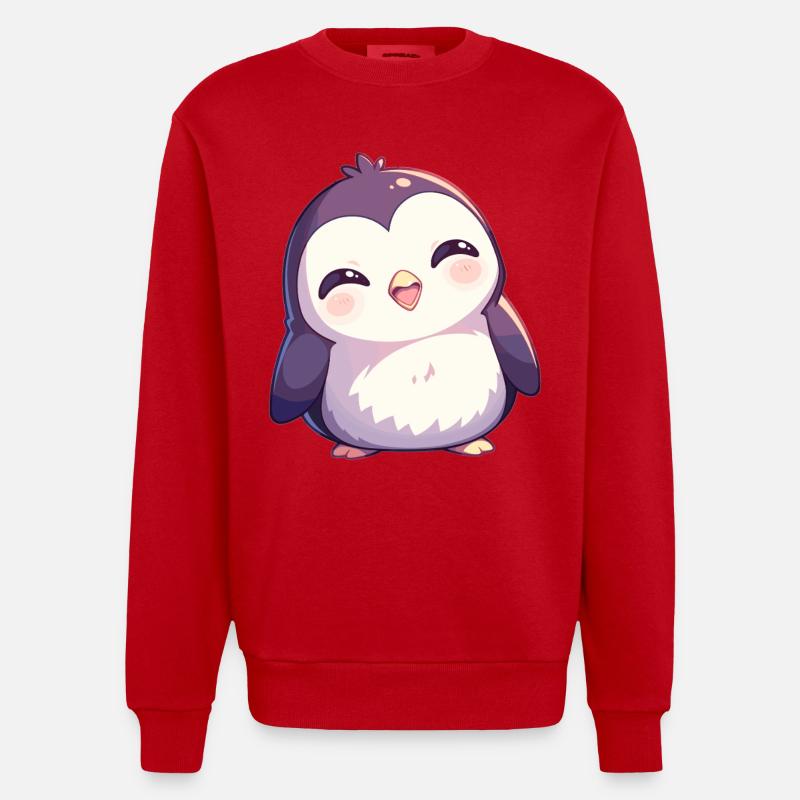 Pingouins Pingouin - Sweat bio épais oversize fabriqué en UE - rouge
