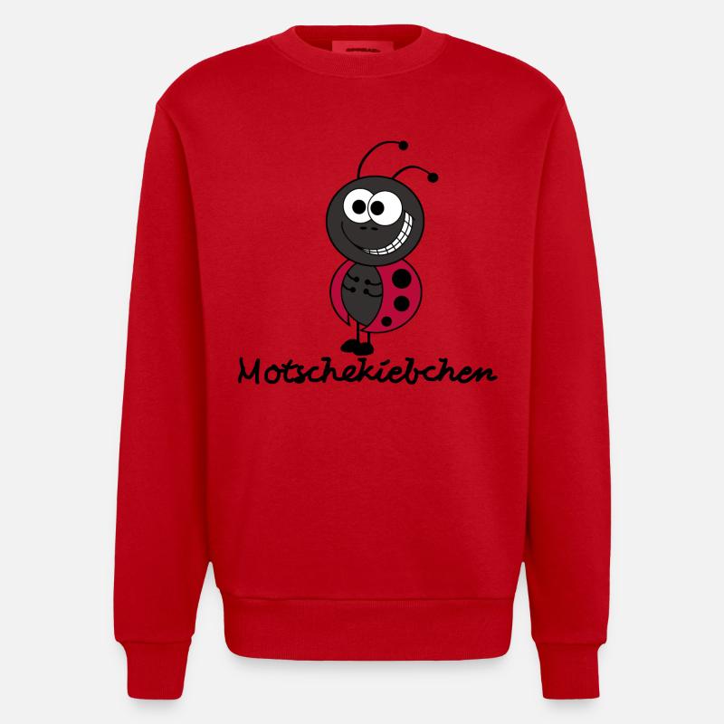 Motschekiebchen/Marienkäfer - Heavyweight Oversized Organic Crew Neck Made in EU - Rot