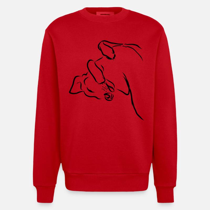 Die entspannte Position - Heavyweight Oversized Organic Crew Neck Made in EU - Rot