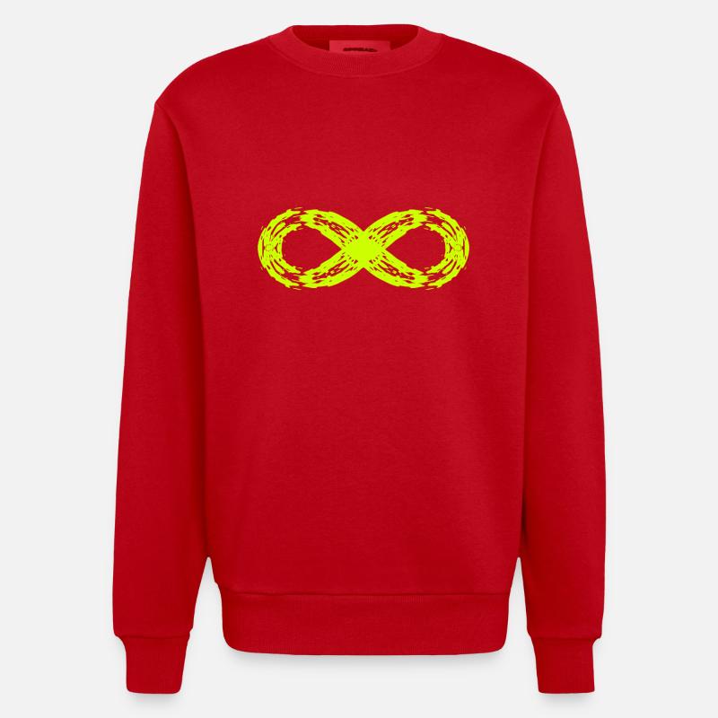Unendlich Symbol Zeichen Symbol - Heavyweight Oversized Organic Crew Neck Made in EU - Rot