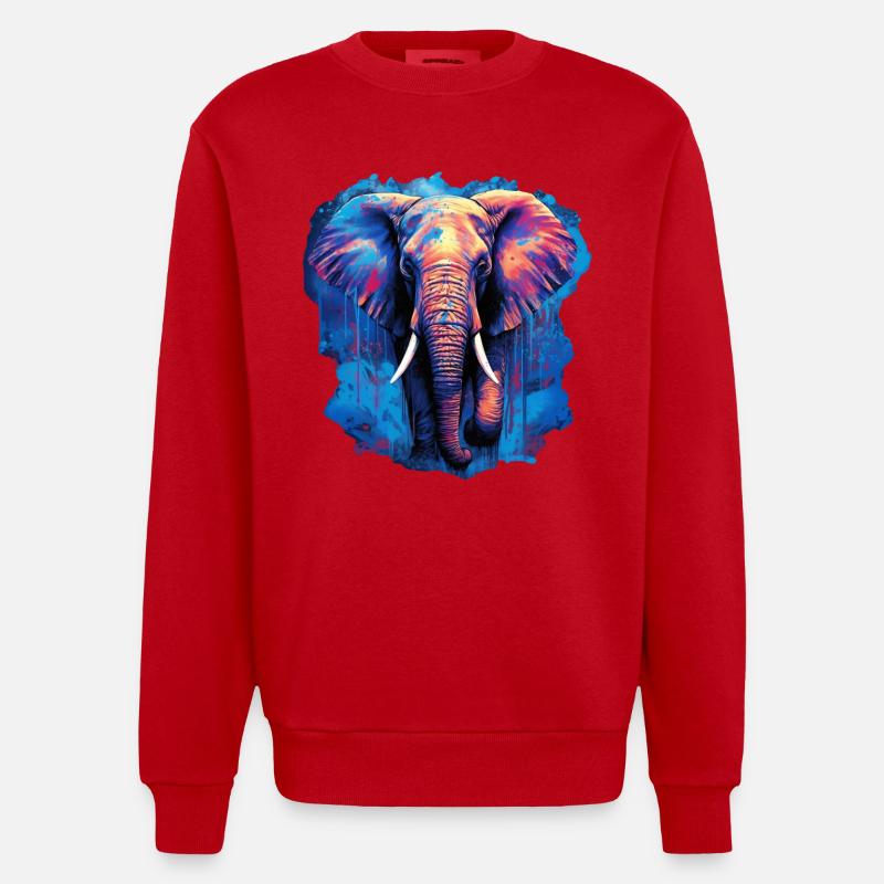 Elephant - Heavyweight Oversized Organic Crew Neck Made in EU - red