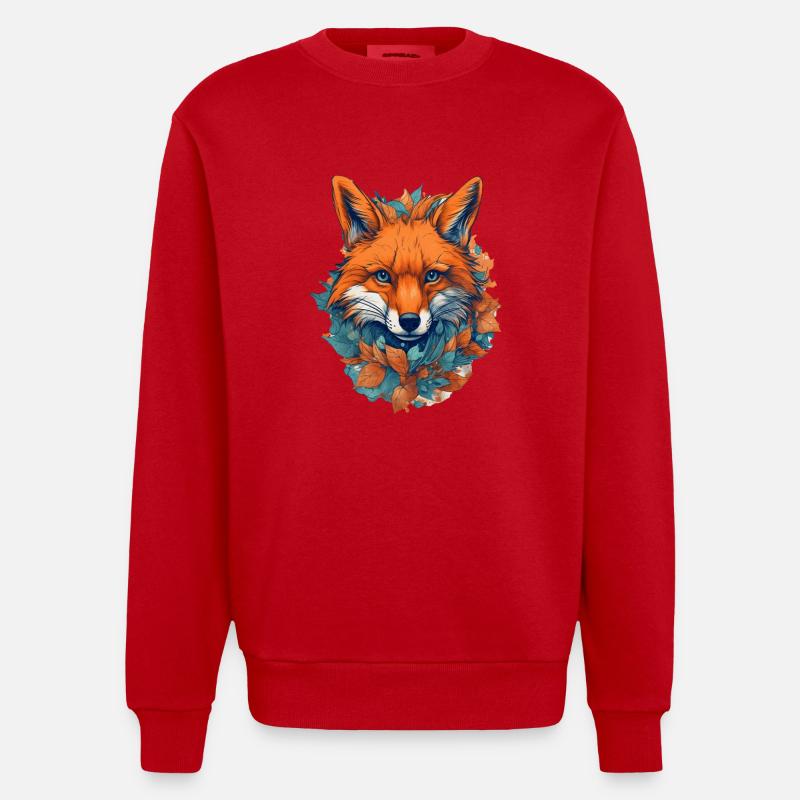 Fuchs - Heavyweight Oversized Organic Crew Neck Made in EU - Rot