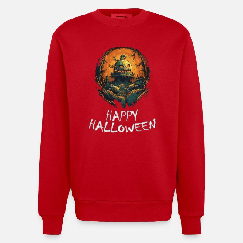 Halloween - Joyeux Halloween - Sweat bio épais oversize fabriqué en UE - rouge
