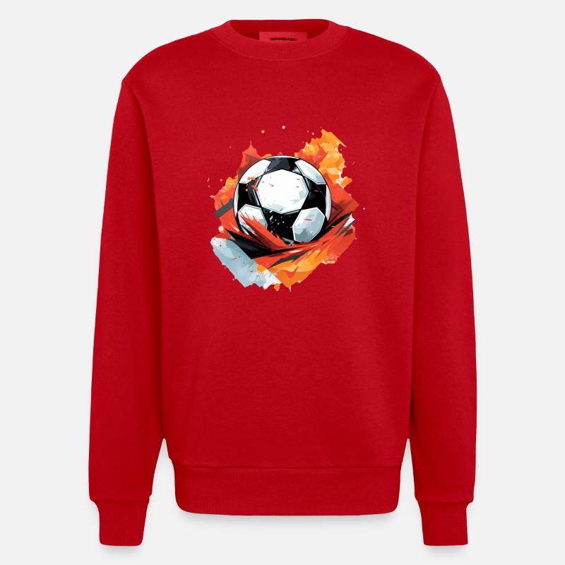 Fußball Ball - Heavyweight Oversized Organic Crew Neck Made in EU - Rot