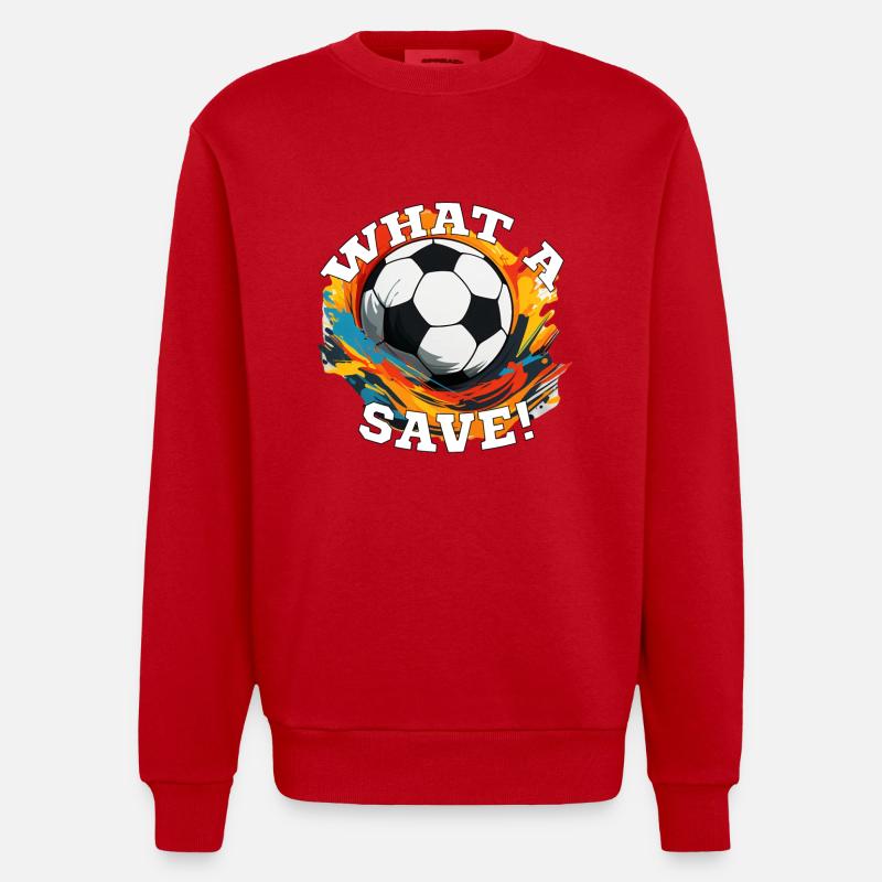 Fußball ball - What a Save! - Heavyweight Oversized Organic Crew Neck Made in EU - Rot