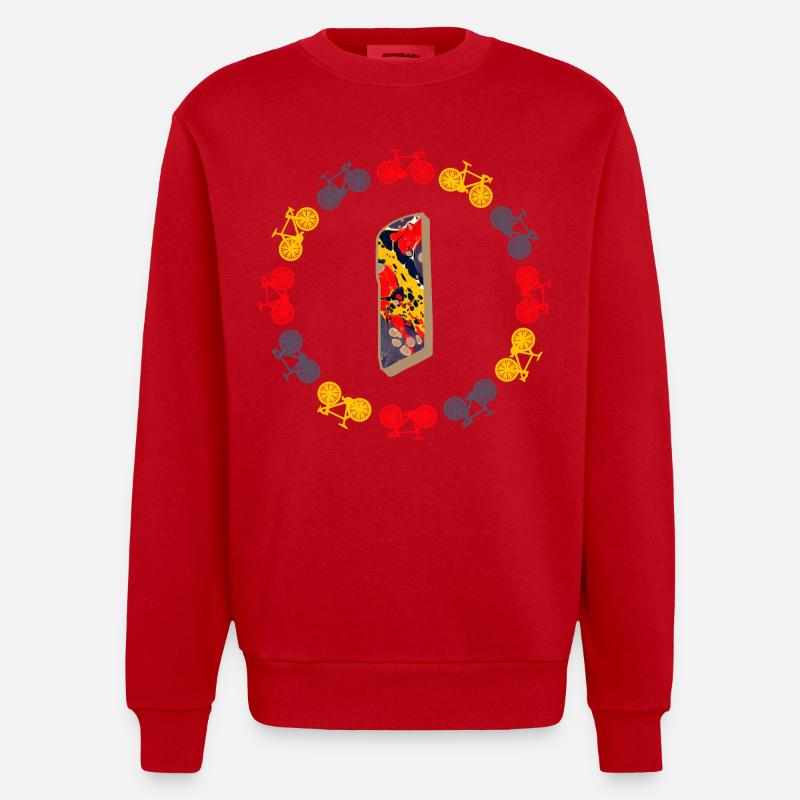 fahrrad e 202 i - Heavyweight Oversized Organic Crew Neck Made in EU - Rot