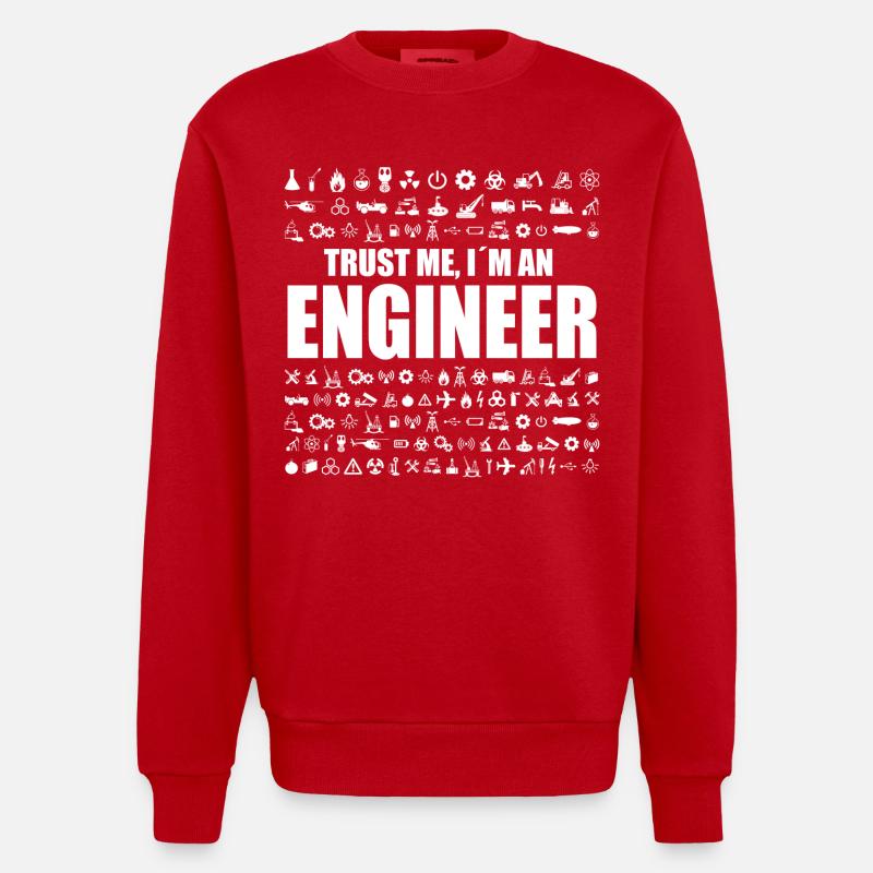 Trust Me Engineer new - Heavyweight Oversized Organic Crew Neck Made in EU - Rot