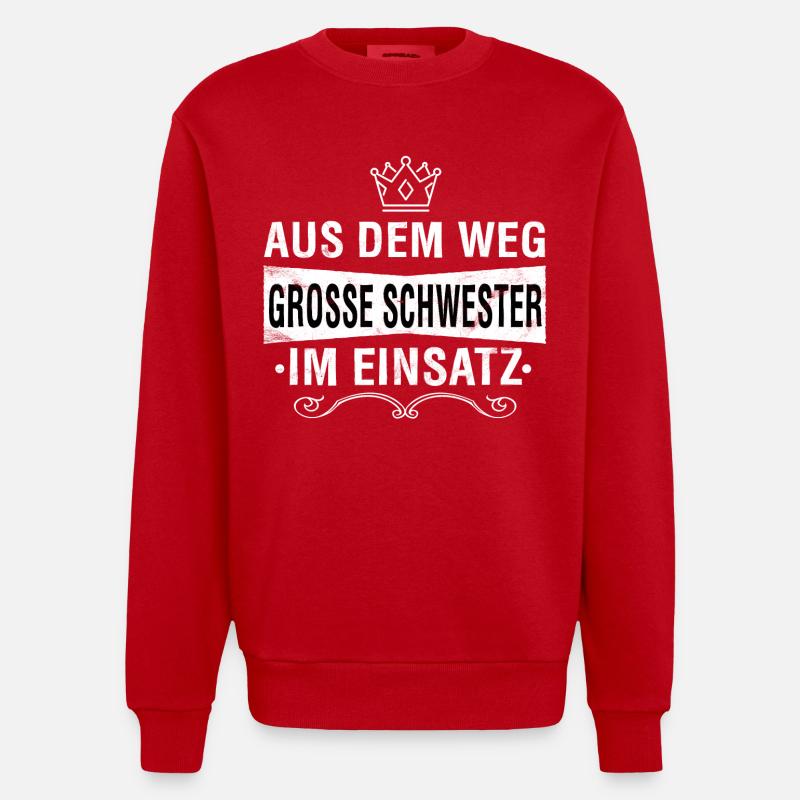 GROSSE SCHWESTER - Heavyweight Oversized Organic Crew Neck Made in EU - Rot
