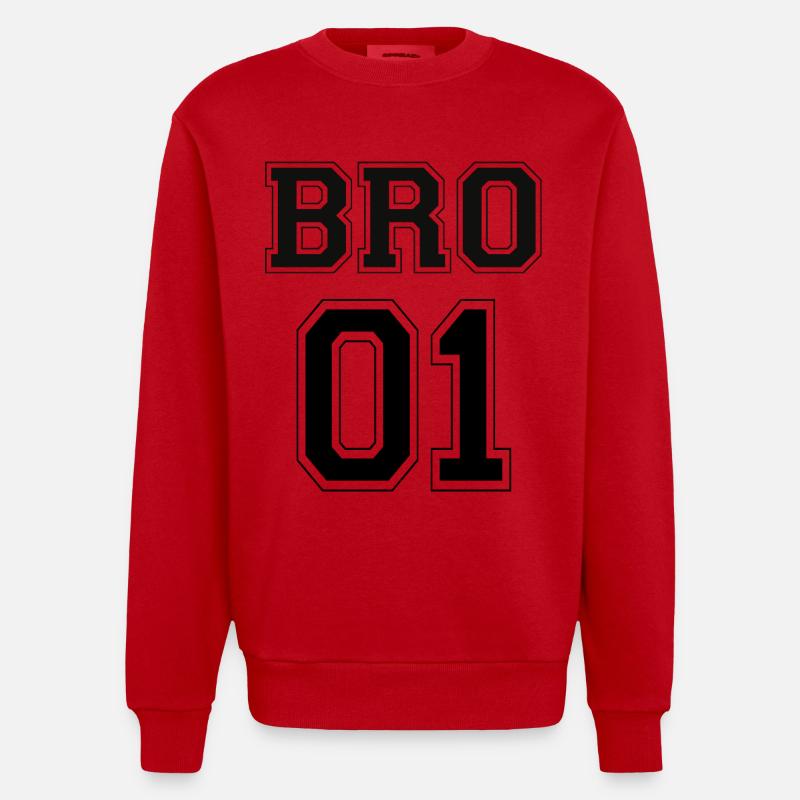 BRO 01 - Black Edition - Sweat bio épais oversize fabriqué en UE - rouge