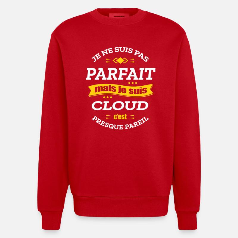 CLOUD PARFAIT - PRENOM CLOUD - Sweat bio épais oversize fabriqué en UE - rouge