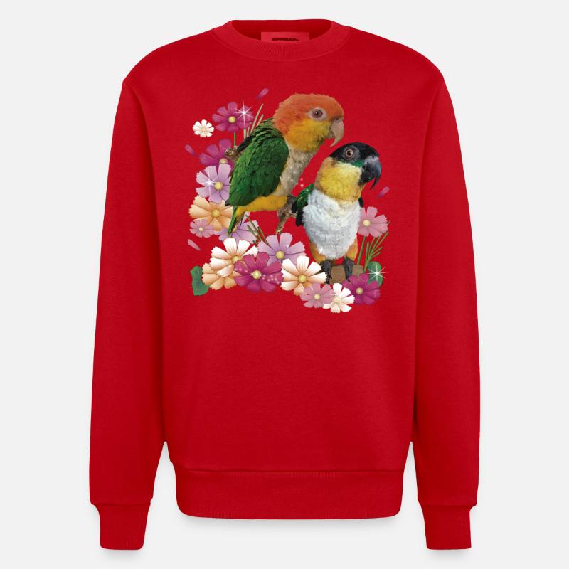 Der orangeköpfige Caique - Heavyweight Oversized Organic Crew Neck Made in EU - Rot
