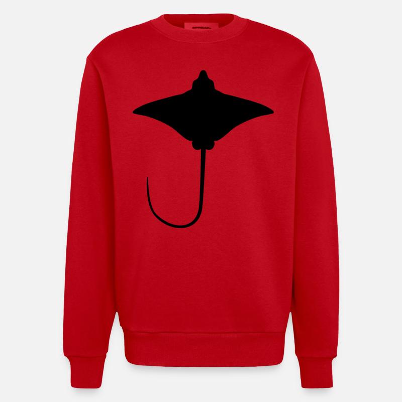 Ray – Flotteur élégant des mers - Sweat bio épais oversize fabriqué en UE - rouge
