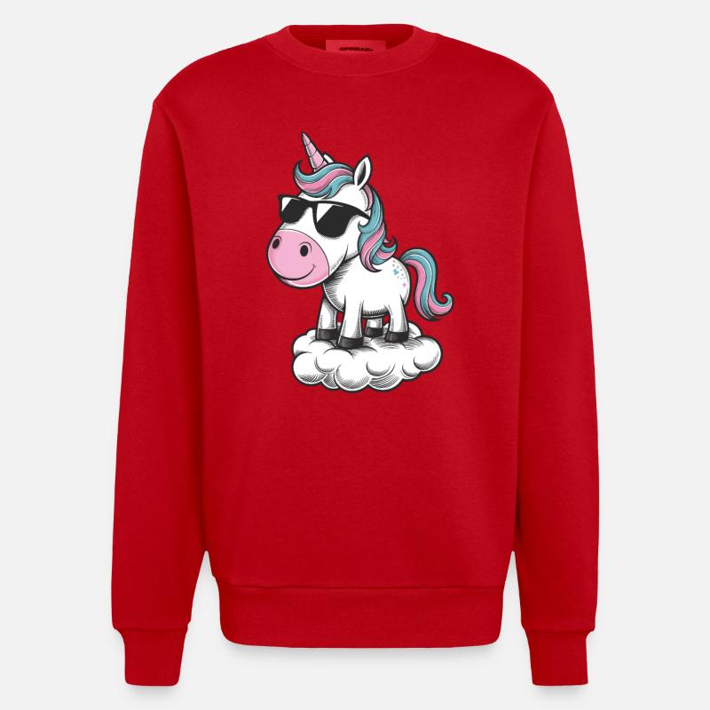colles Einhorn - Heavyweight Oversized Organic Crew Neck Made in EU - Rot