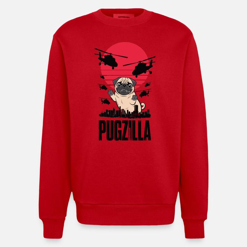 Pugzilla - Sweat bio épais oversize fabriqué en UE - rouge
