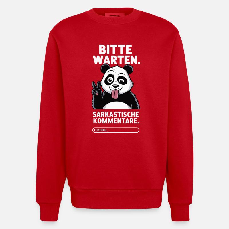 Sarkastischer Panda - Heavyweight Oversized Organic Crew Neck Made in EU - Rot