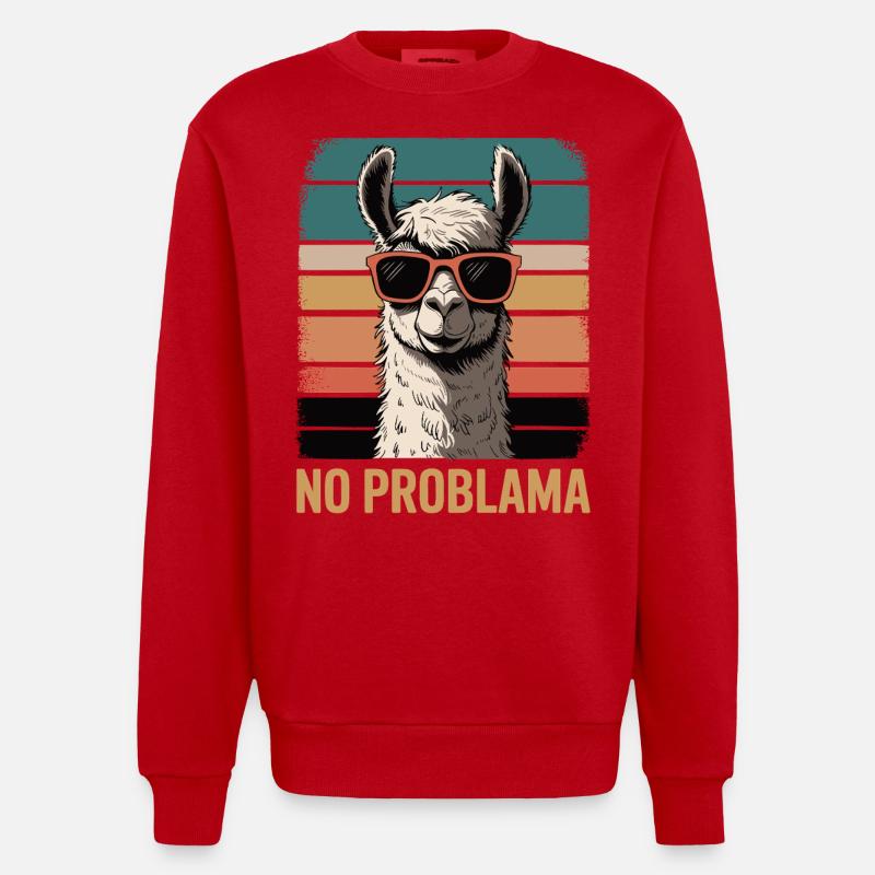 Pas de lama Problama - Sweat bio épais oversize fabriqué en UE - rouge