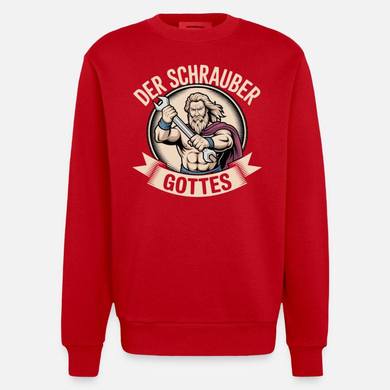 Der Schrauber Gottes - Heavyweight Oversized Organic Crew Neck Made in EU - Rot