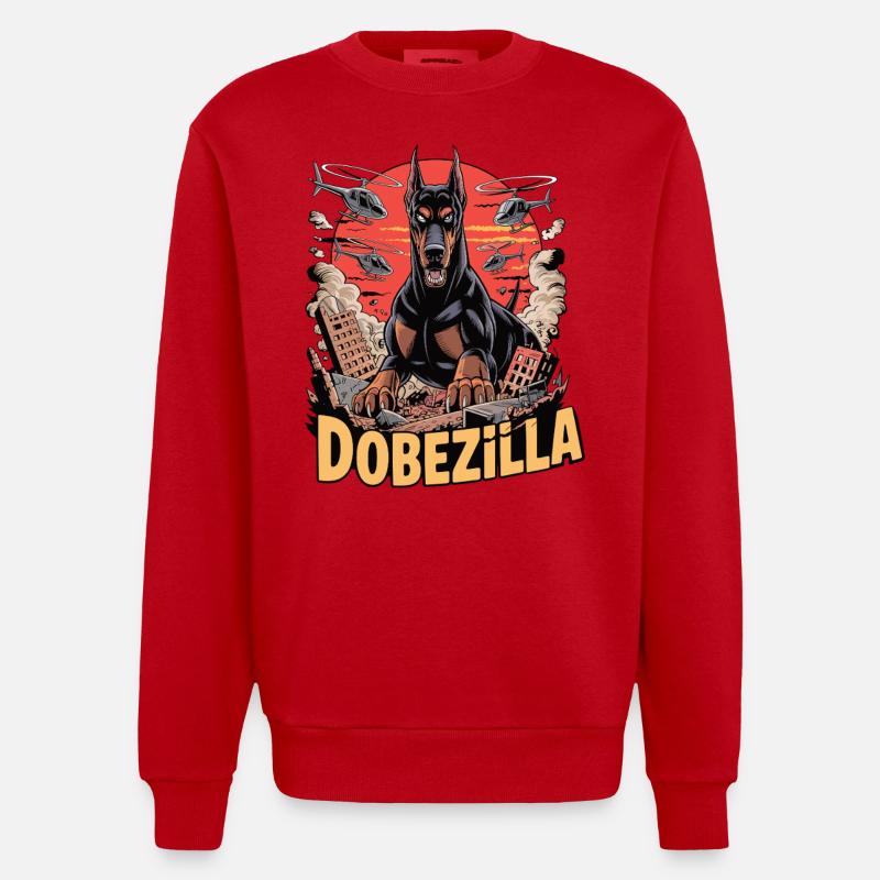 Dobezilla – Der Wachhund der Apokalypse - Heavyweight Oversized Organic Crew Neck Made in EU - Rot