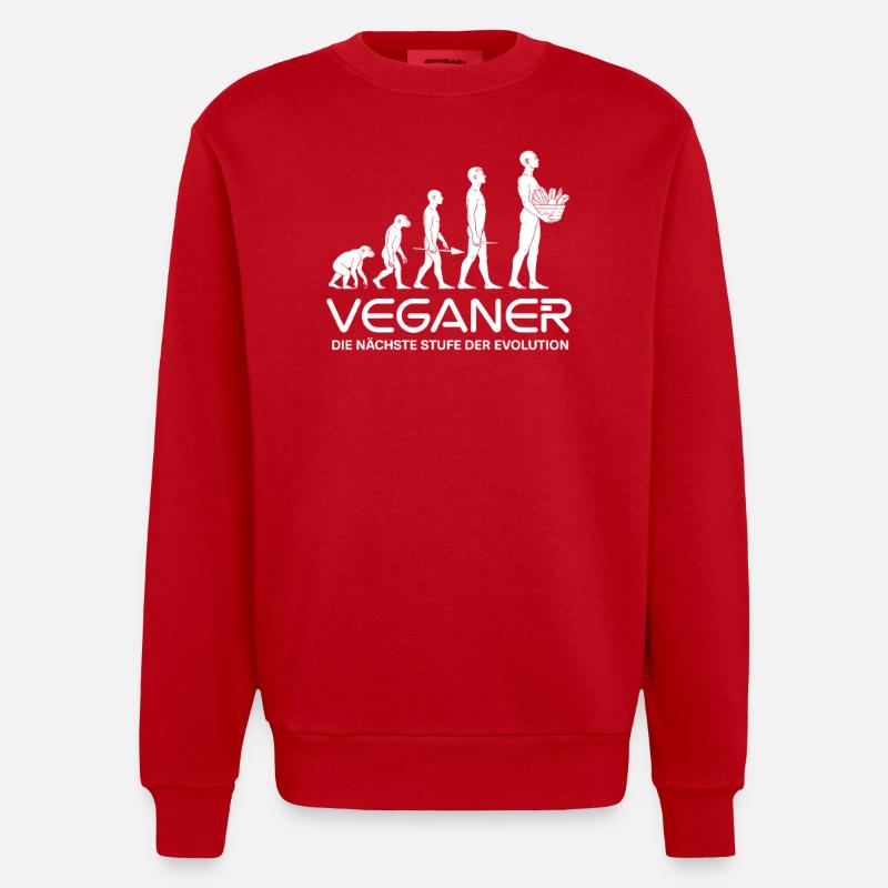 Veganer – Nächste Stufe der Evolution - Heavyweight Oversized Organic Crew Neck Made in EU - Rot