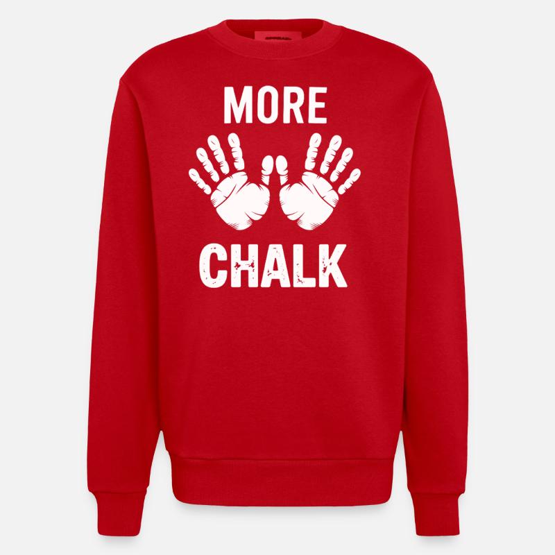 More Chalk - Heavyweight Oversized Organic Crew Neck Made in EU - red