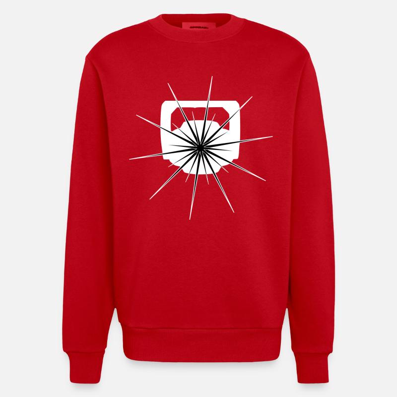Movinghead-Weiss - Heavyweight Oversized Organic Crew Neck Made in EU - Rot