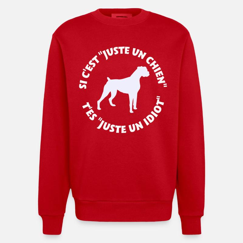 Boxer pas juste un chien - Sweat bio épais oversize fabriqué en UE - rouge
