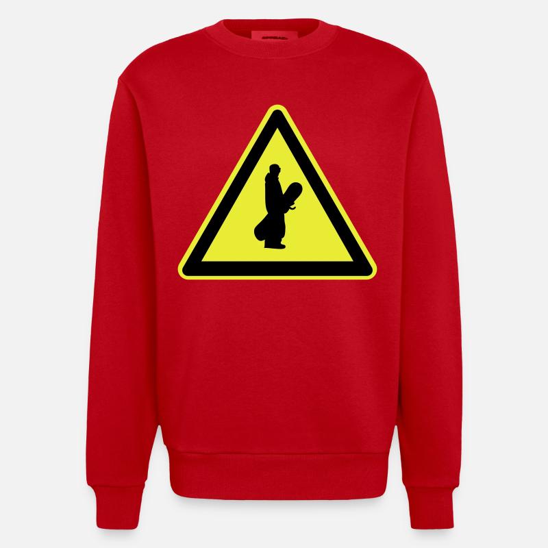 Snowboarder Schild - Heavyweight Oversized Organic Crew Neck Made in EU - Rot