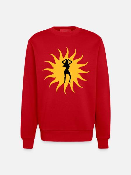 Danse du soleil fille - Sweat bio épais oversize fabriqué en UE - rouge