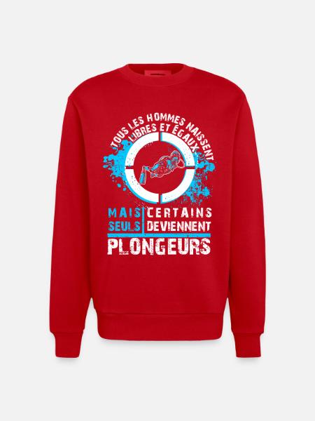Plongeur libre - Sweat bio épais oversize fabriqué en UE - rouge
