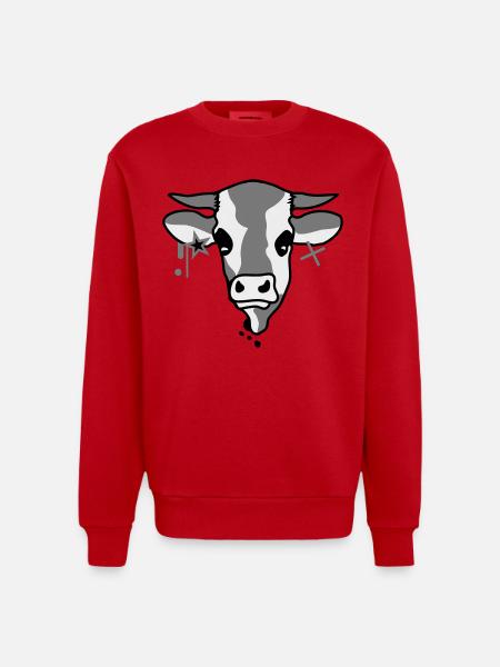 Kuh - Heavyweight Oversized Organic Crew Neck Made in EU - Rot